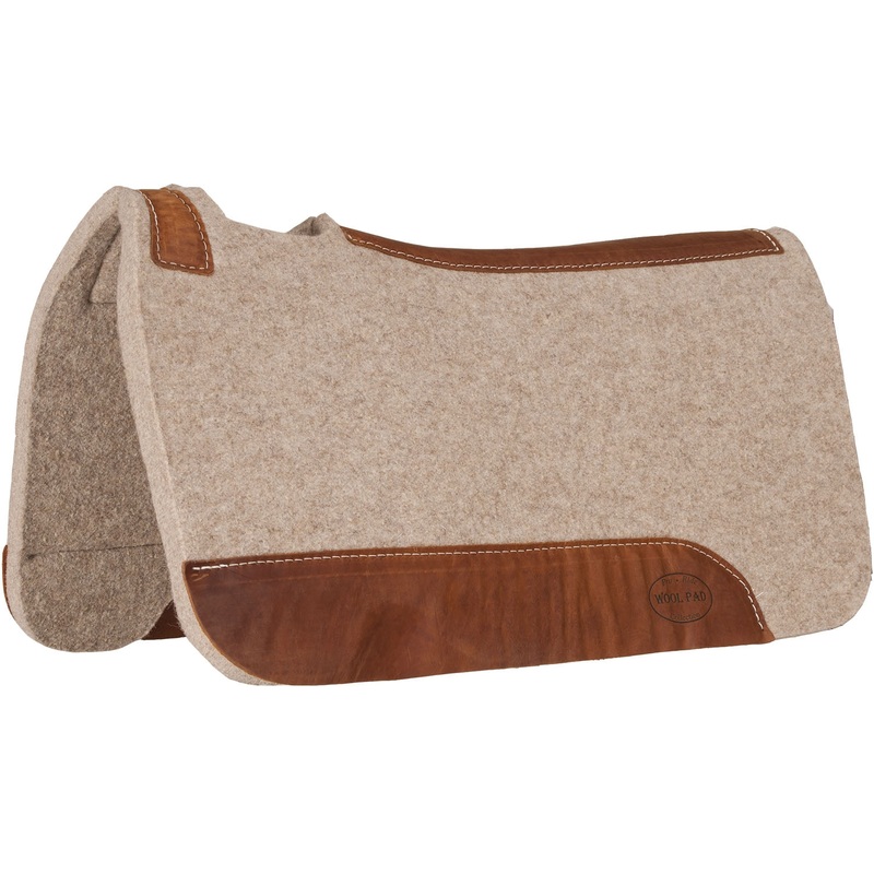 Mustang Blue Horse Tan Wool Contoured Pad