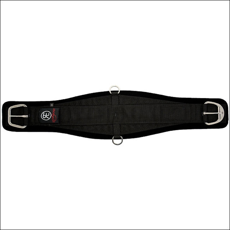 30″ Reinsman Horse Roper Neoprene C” Girth W/ Roller Buckles 8Mm Thick Black