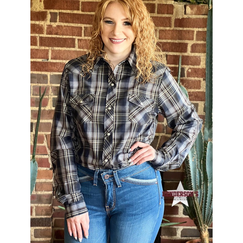 Ladies Navy W/Brown Plaid by Roper