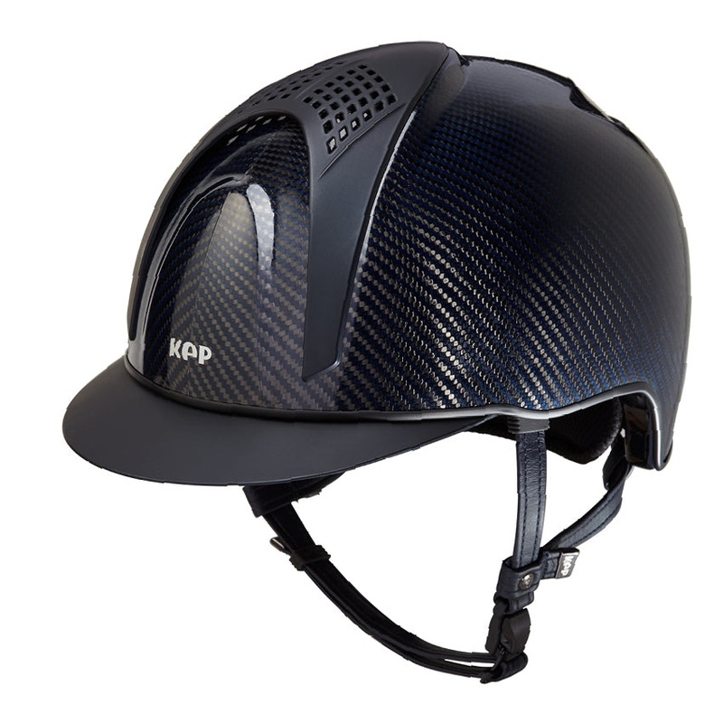 Carbon Helmet | E-Light Shine | Black & Blue | 2 Blue Matt Inserts