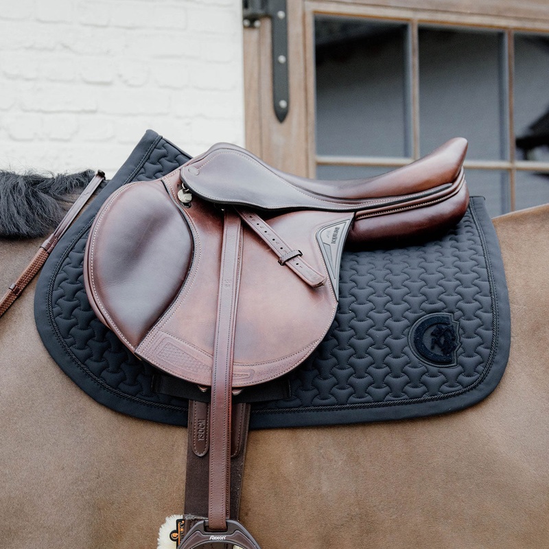 Kentucky Horsewear Plaited 3D Logo Saddle Cloth – Black