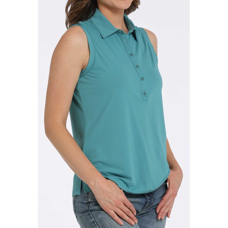 Womens Cinch Sleeveless Polo Blue