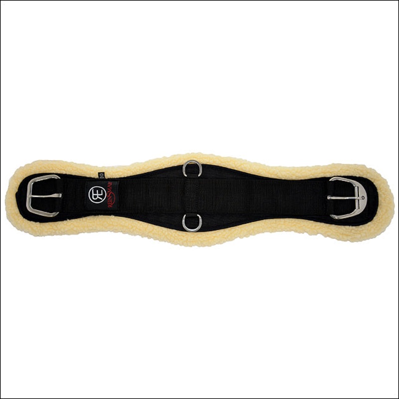 32″ Reinsman Horse Fleece Roper C” Girth W/ Roller Buckles Easy Liners Black