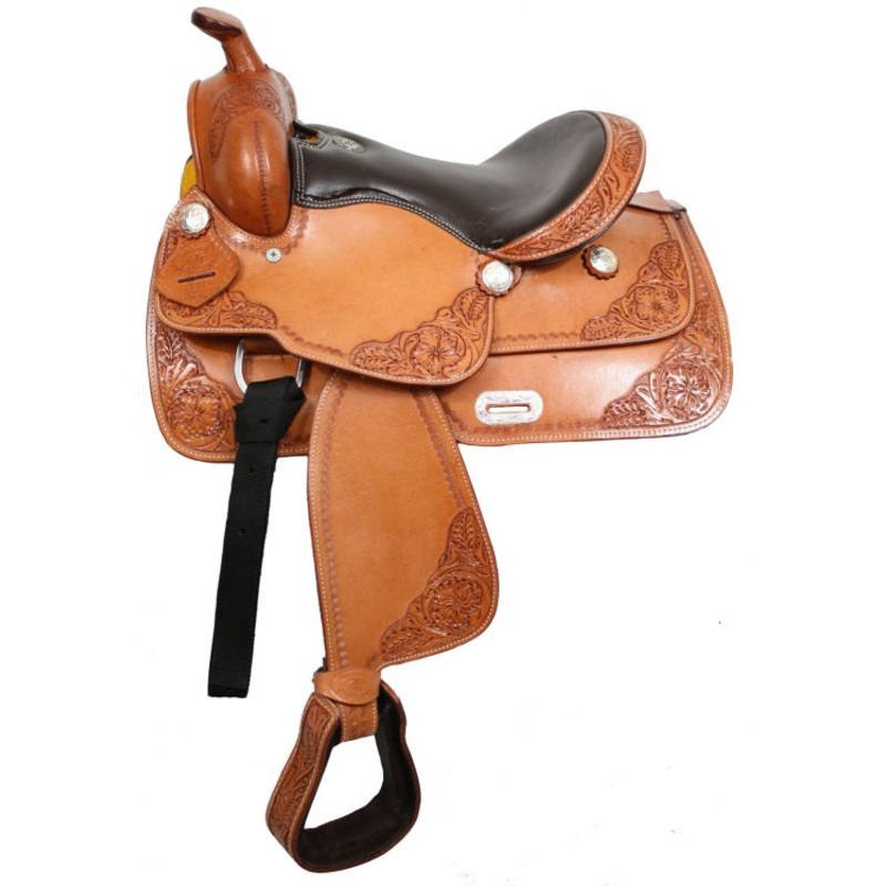 #637313: 13″ Double Tyouth saddle withtop grain smooth leather seat