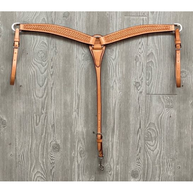 Breast strap, 1-7/8″ barrel racer, basket stamped