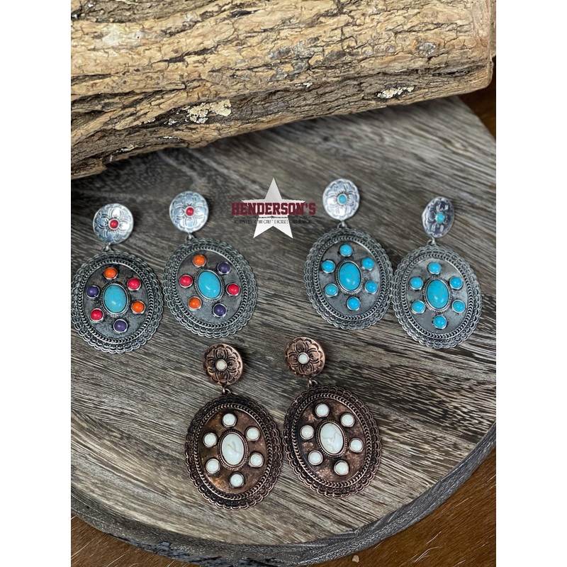 Western Chunky Concho Earrings