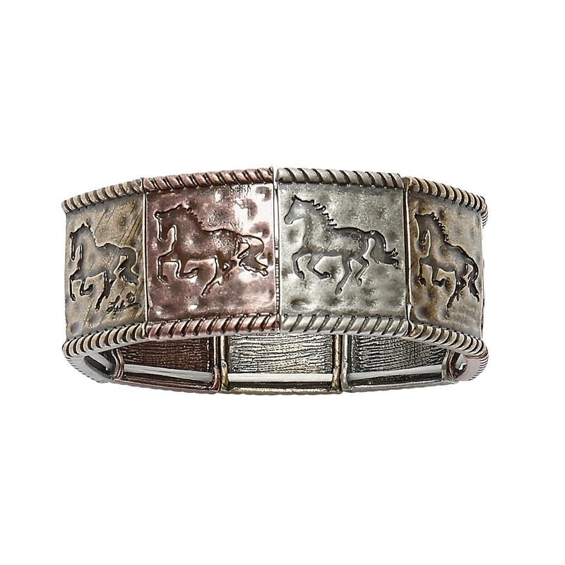 Mixed Metal Galloping Horse Bracelet