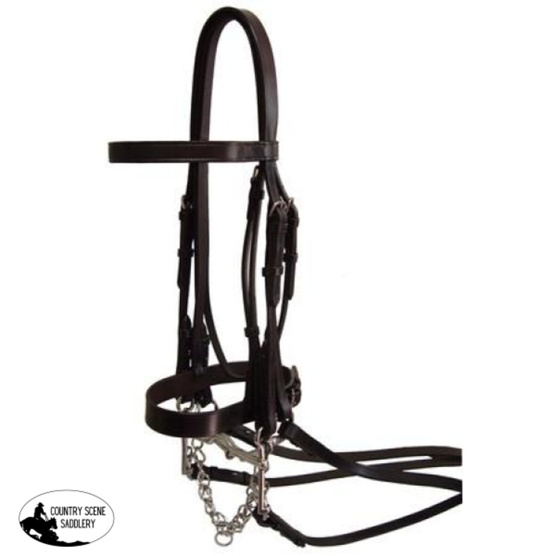 Weymouth Bridle Double Bridle Noseband & Reins Leather .