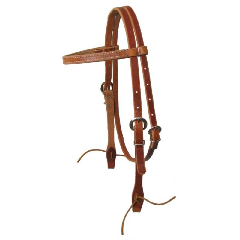 #5636: Browband harness leather headstall with ties