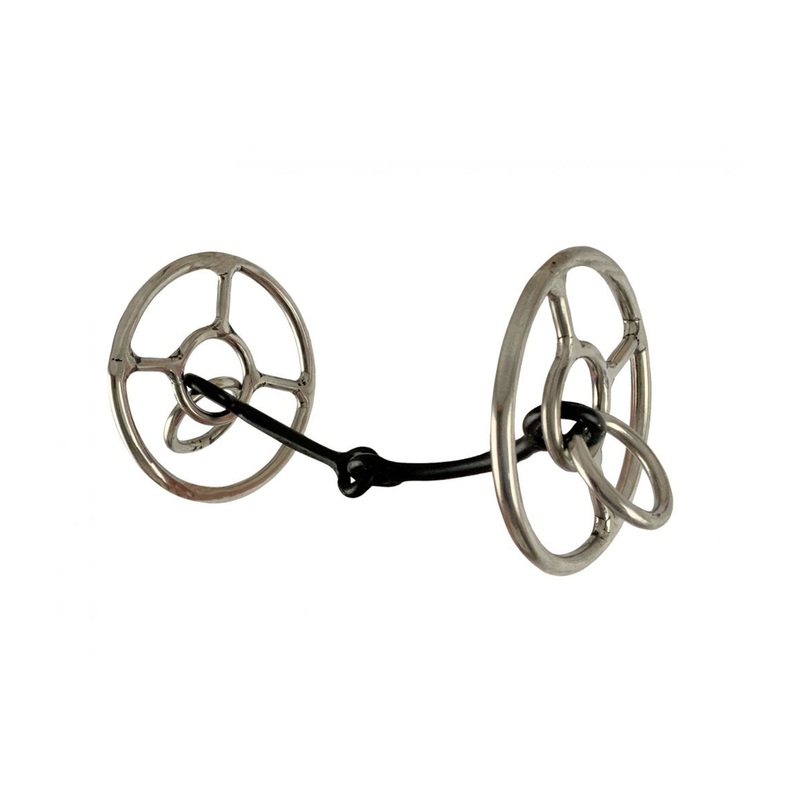 Showman Double Ring Single Joint Sweet Iron Snaffle Bit with 4 12 Mouth