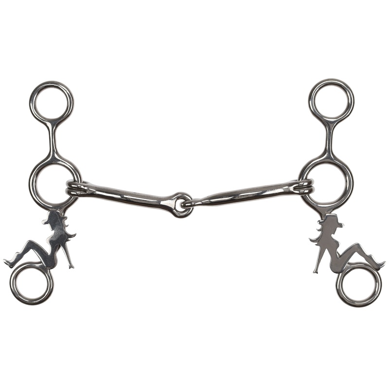 Showman Trailside Cowgirl Stainless Steel JR Cowhorse Bit with Smooth Snaffle