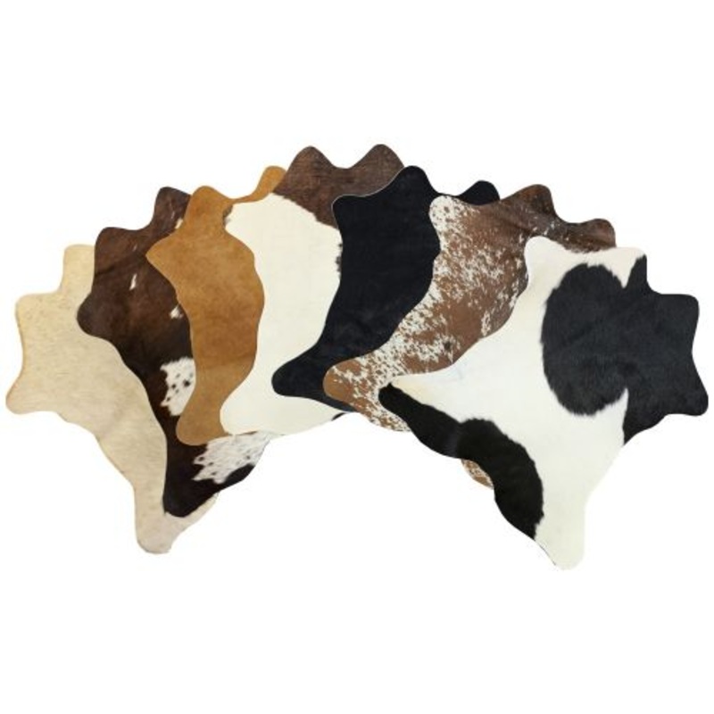 #5083: Mini Brazilian hair on cowhide rug