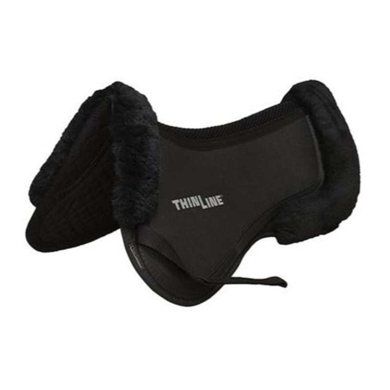 ThinLine Trifecta Half Pad with Sheepskin Rolls Black
