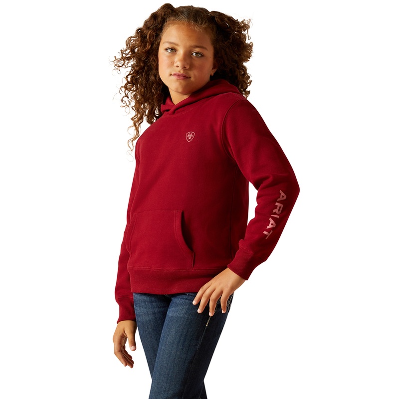 10062287 Ariat Girls’ 2.0 Logo Hoodie – Biking Red