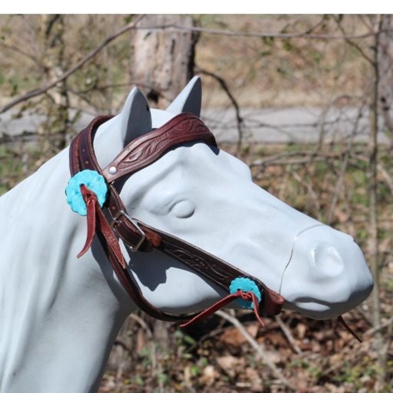 Big Horn Ostrich Print Browband Mini Bridle