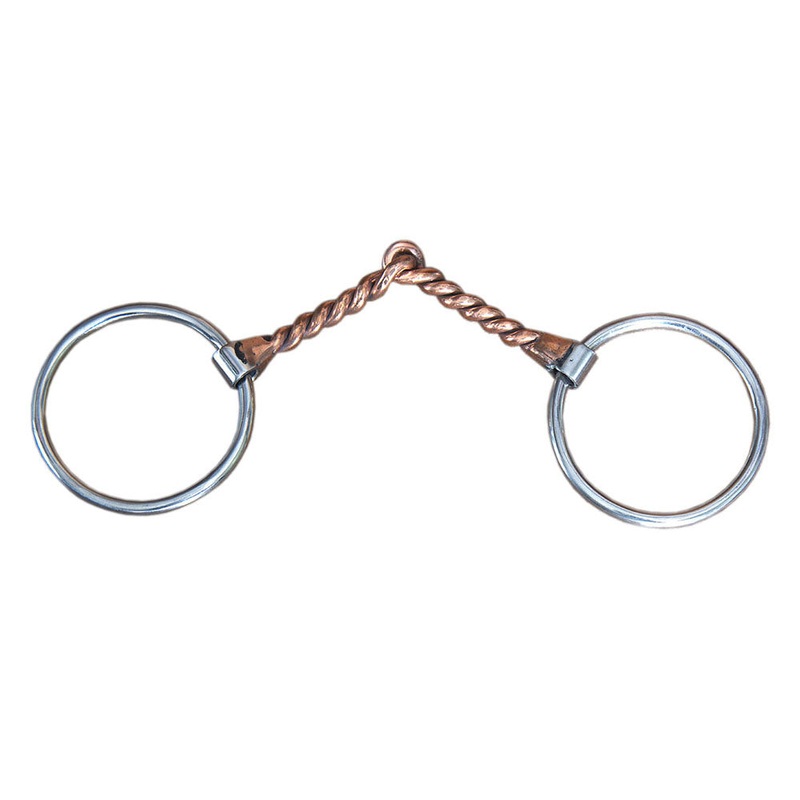 5″ Hilason Western Loose Ring Horse Bit W/ Twisted Copper Wire Mouth