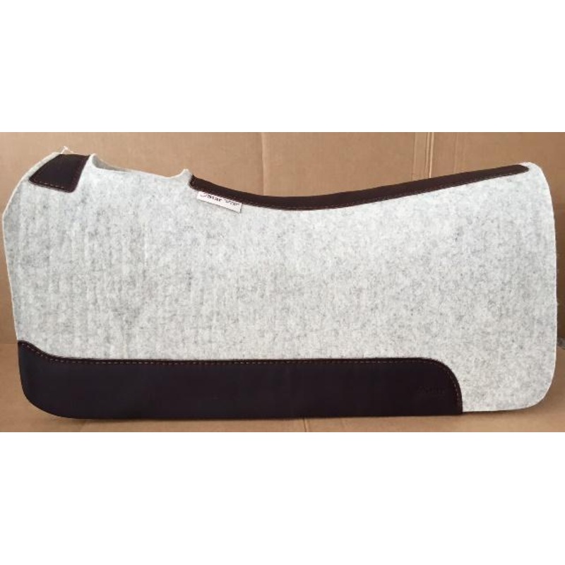 5 Star Saddle Pad Natural 7/8 inch Dark Brown wear leathers 30×28