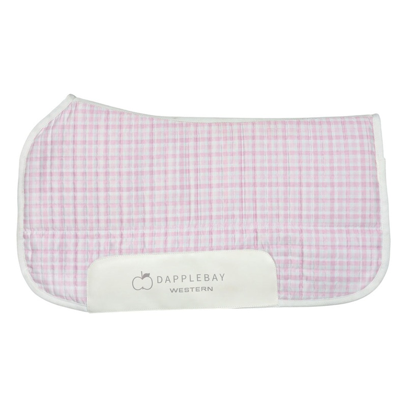 Dapplebay Gingham Western Saddle Pad-Pink/White