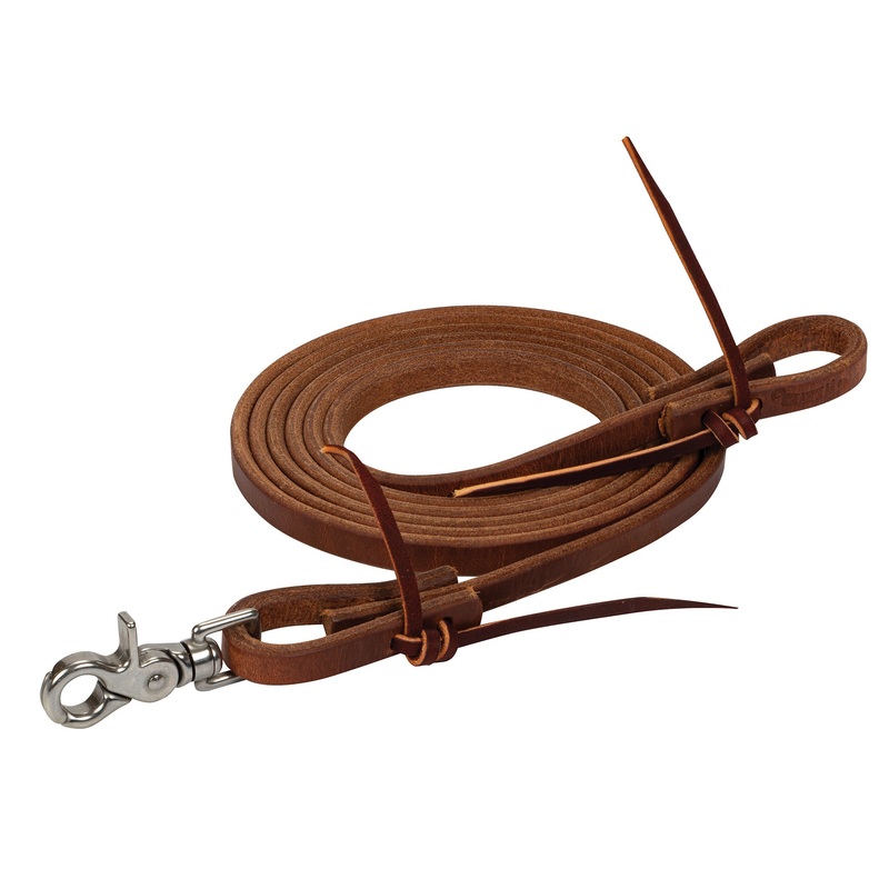 ProTack Heavy Harness Roper Rein, Scissor Snap, Water Loop with Tie Laces