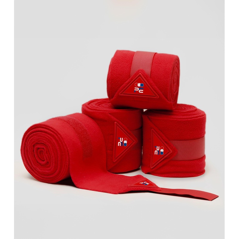 Horse Polo Fleece Bandages Red