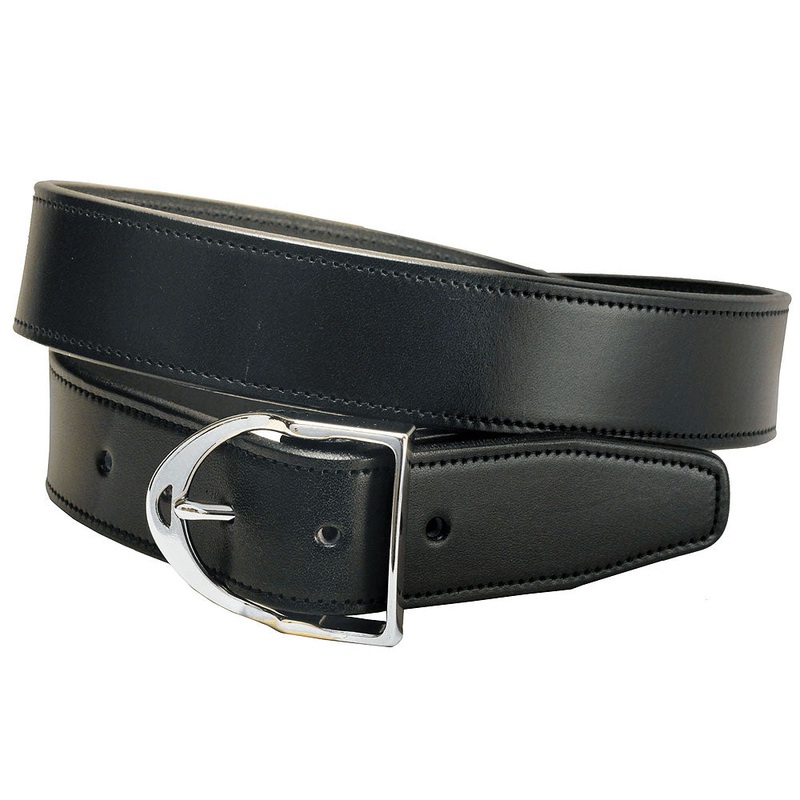 32″ Tory Leather 1-1/2 Inch Mens Black Belt W/ Nickel Stirrup Buckle