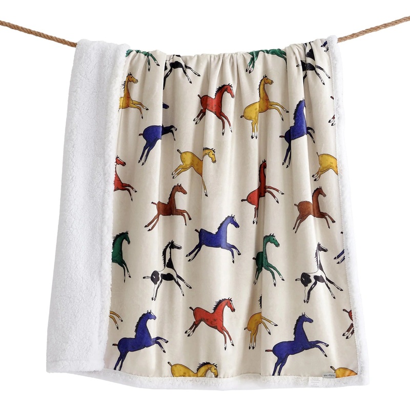 Wild Horses Campfire Sherpa Throw-FREE SHIPPING