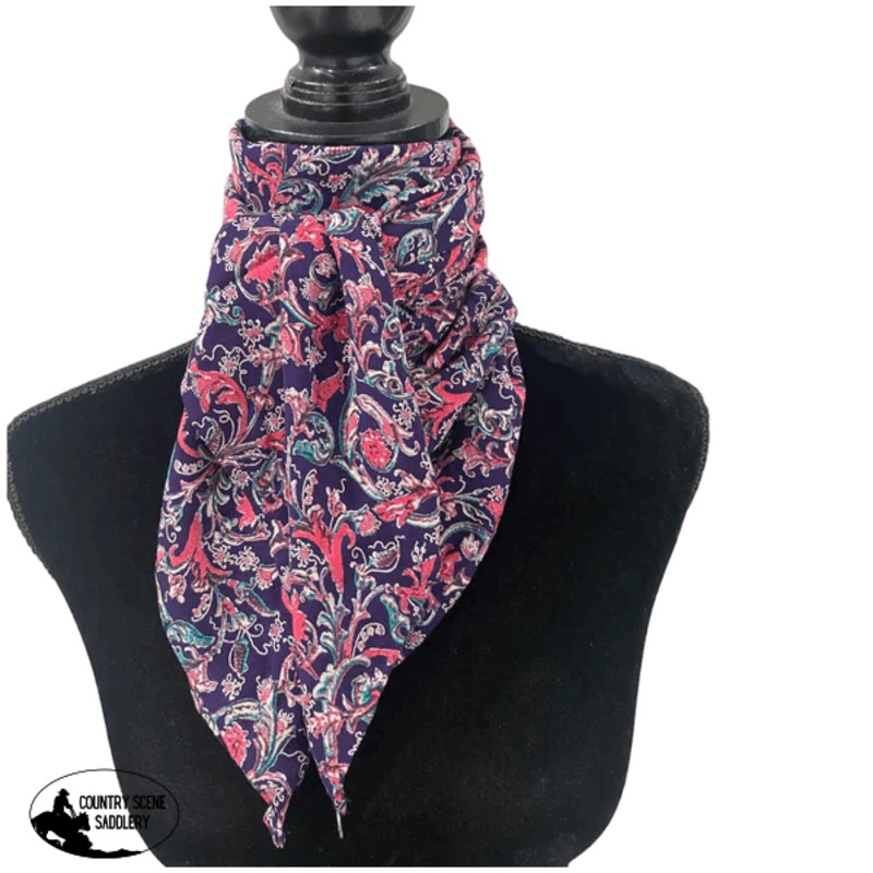 A8002 – Floral Rawhide Wild Rag Cowboy Scarf