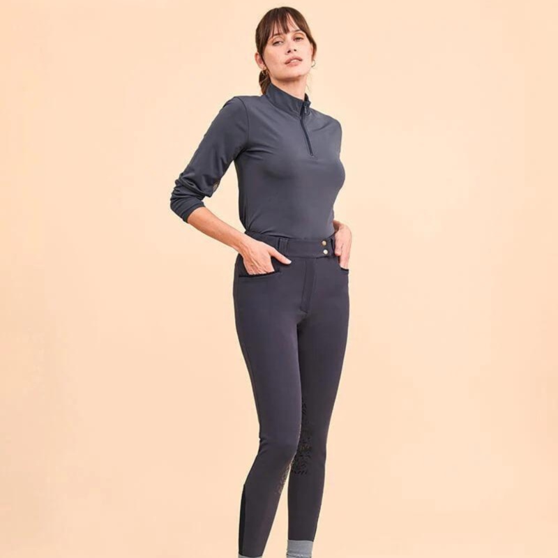 Ladies Kit New Breeches | High Rise | Knee Grip | Storm Grey