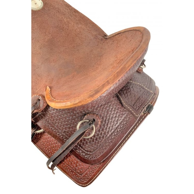 16″ Buffalo Roper style saddle with basket stamp tooling