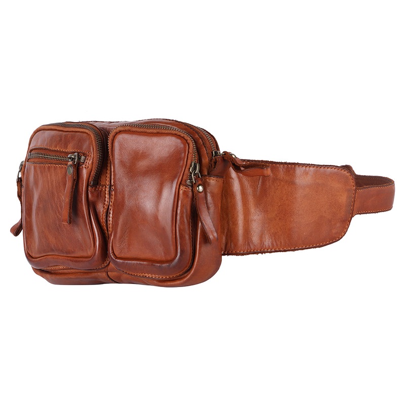 Spaghetti Western Swc410Tan Fanny Pack Vintage Handmade Drum Dyed Genuine European Cowhide Leather Women Bag WesternHandbagPurse