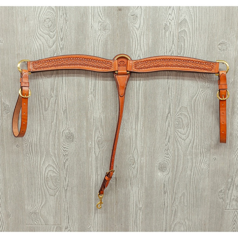 Square running w border breast strap w/brass