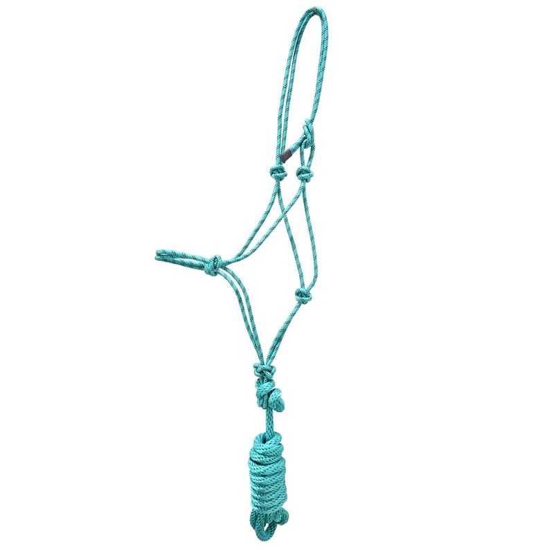 Tough 1 Turquoise Poly Rope Halter with Lead Rope
