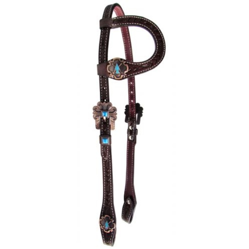 #14077: Showman Argentina cow leather single ear headstall