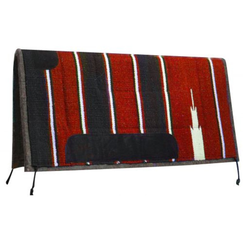 #6119: Showman 32″ x 32″ Navajo saddle pad with felt bottom and oversized suede wear leathers