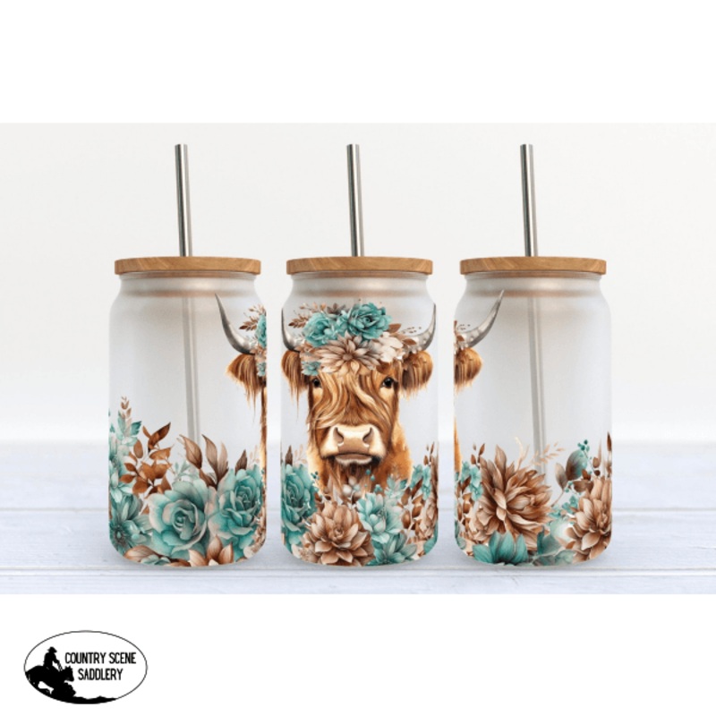 Glass Coffee Cup – Turquoise Highland