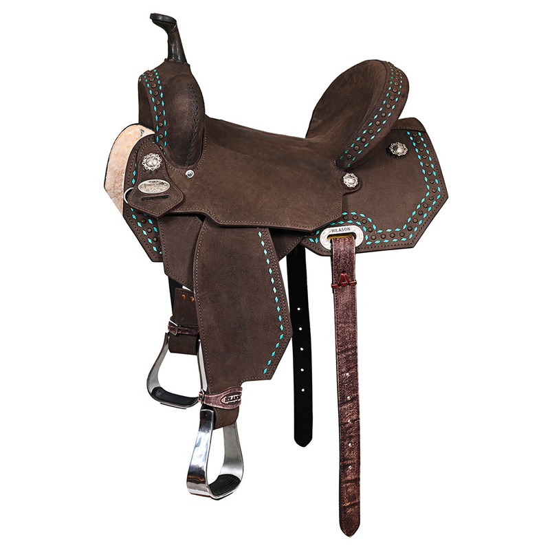 Hilason Flex Tree Western Horse Saddle In American Leather Barrel Trail