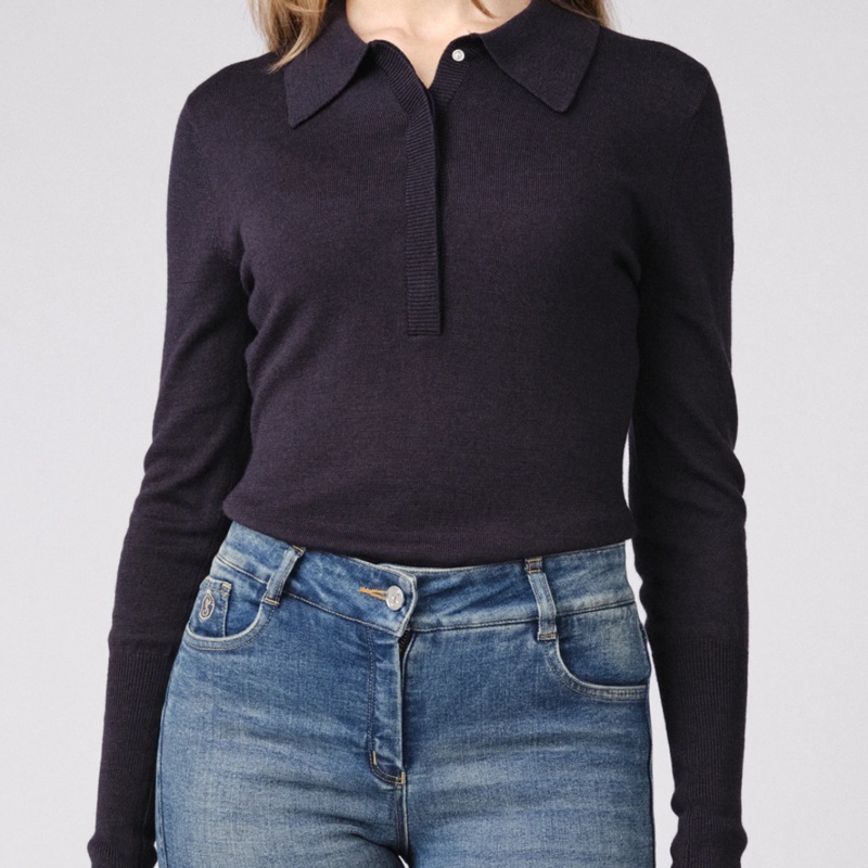 PS of Sweden Navy Hailey Fine Knit Sweater