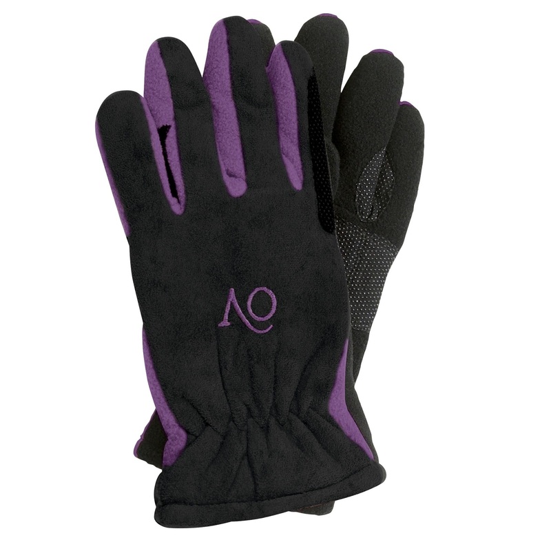 Women’s Polar Fleece Winter Riding Gloves – Black/Purple