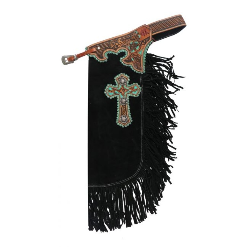 #CH-05: Showman  Suede leather chinks with cross design