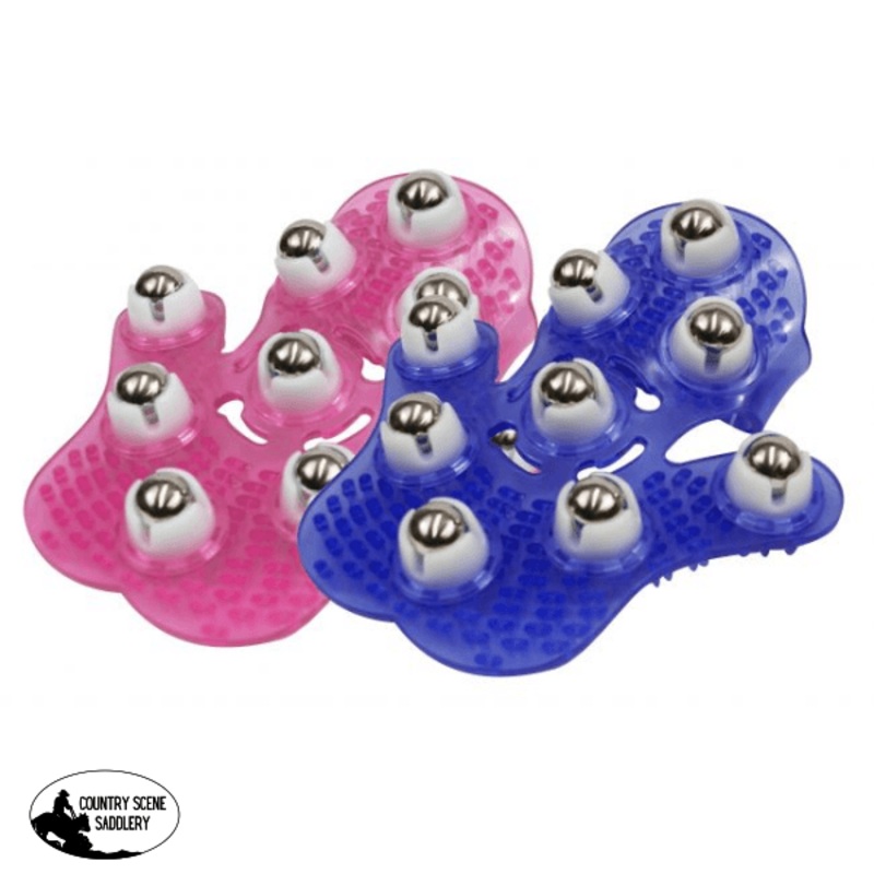 Showman Rubber massage hand curry with metallic rollers