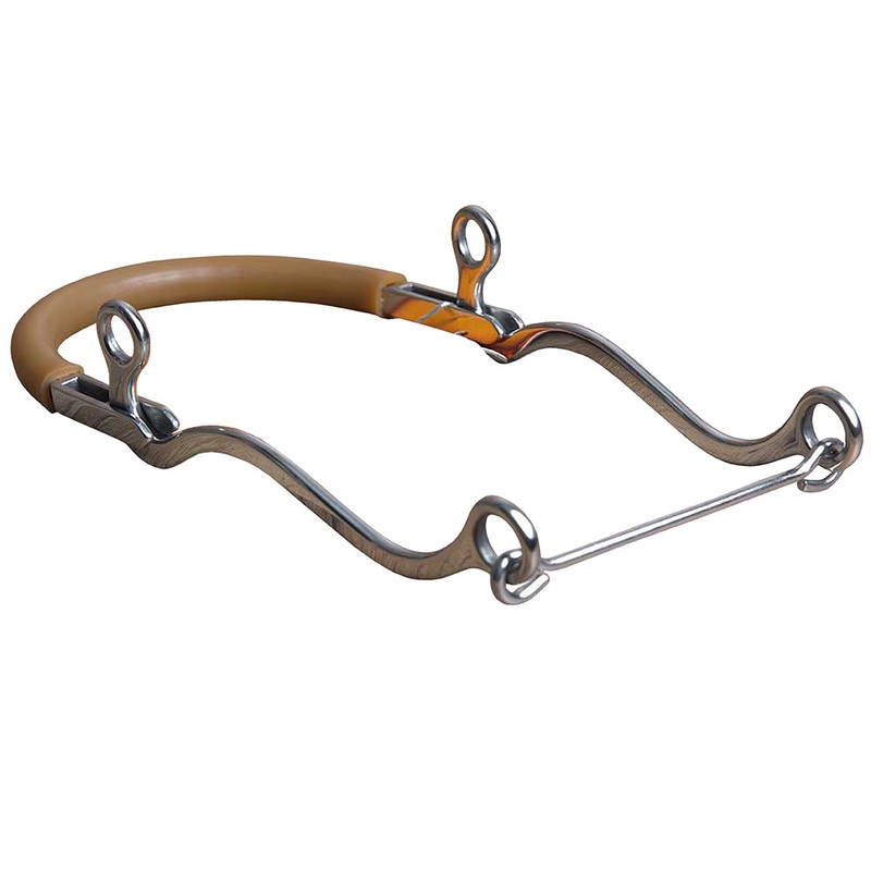 8-1/2″ Hilason Western Bike Chain Horse Hackamore Bit W/ Rubber Cover Mouth