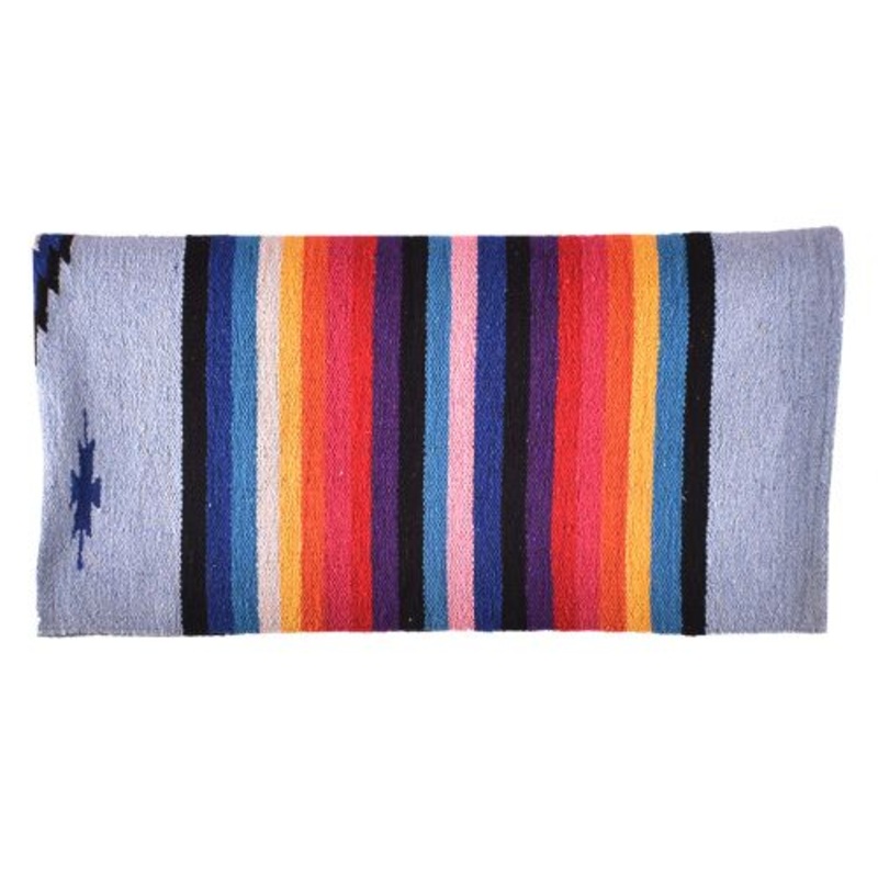 32 x 64 Acrylic top saddle blanket with Light Blue Serape design