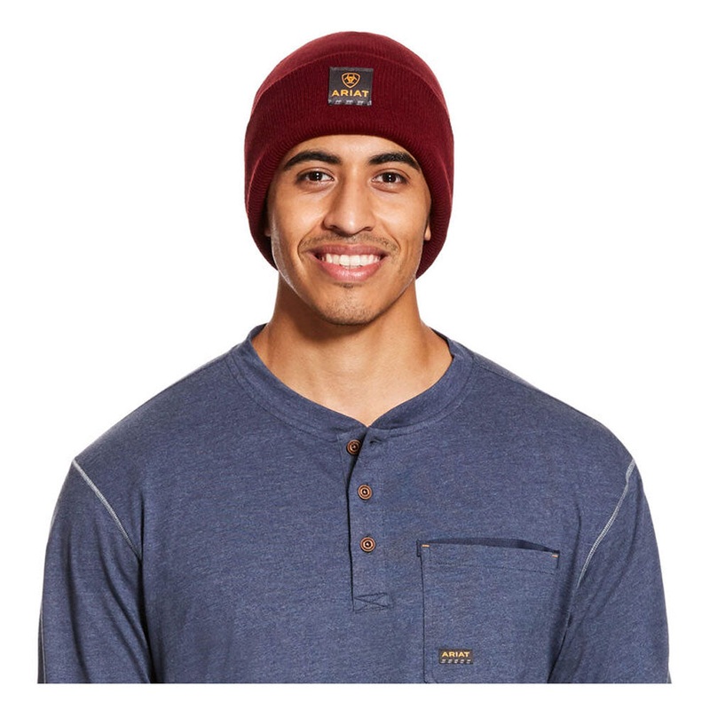 10027794 Ariat Men’s Rebar Watch Cap – Malbec