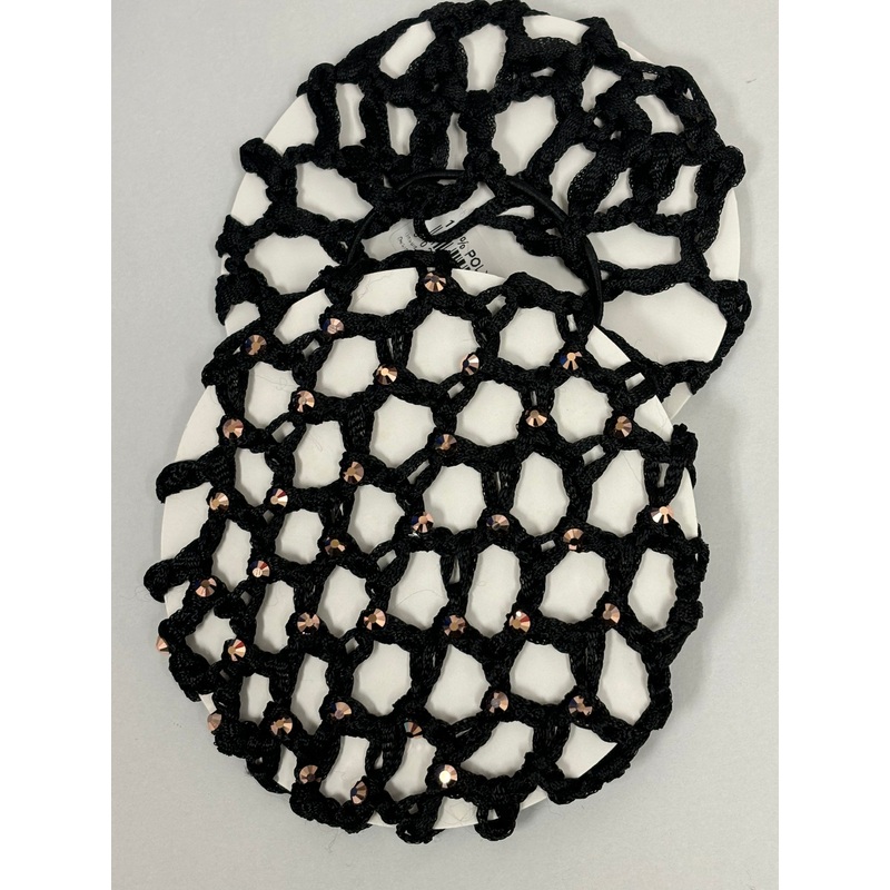 Zafina Thick Mesh Bun Covers with Rose Gold Crystals