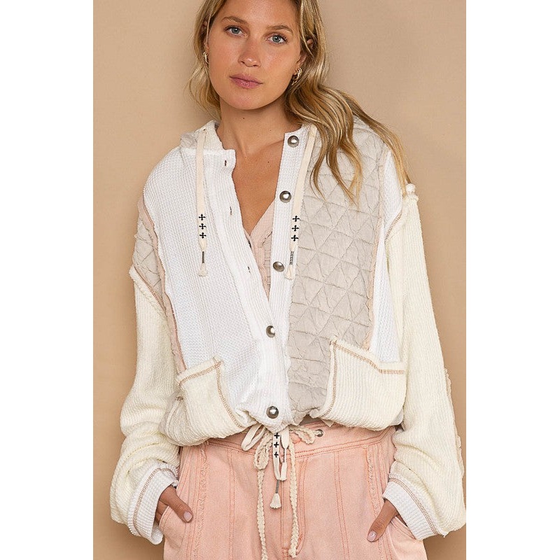MULTI HOODED FABRIC SHACKET