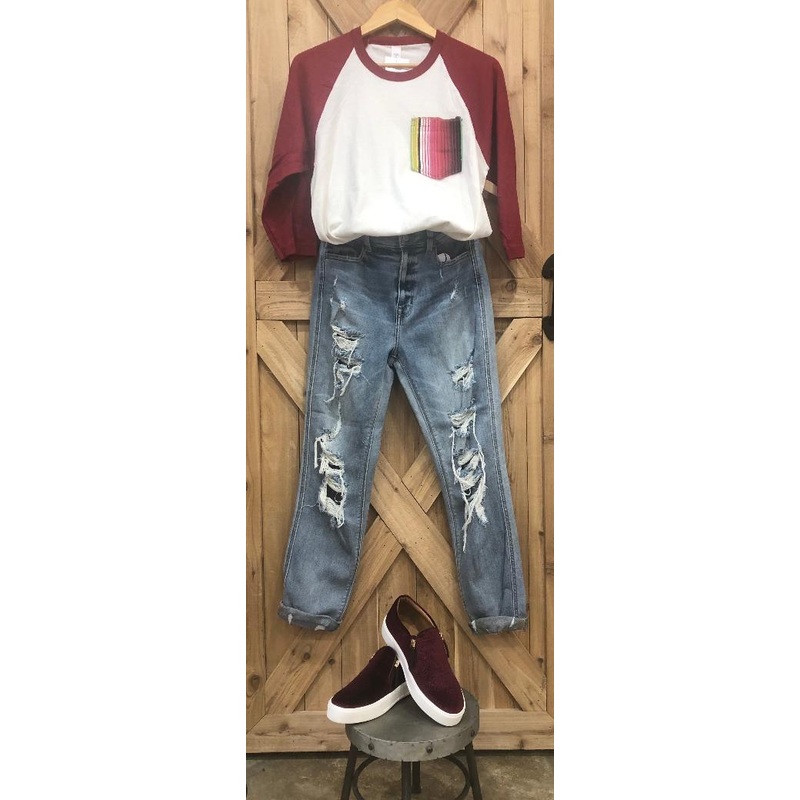 Serape Pocket Raglan Top