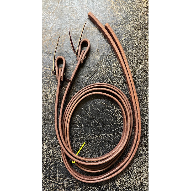 Split Leather Reins 3/4 inch, Hot Oiled, Weighted Ends, 3705