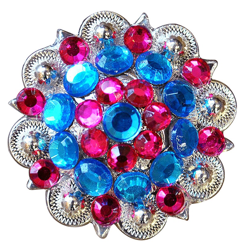 Blue Fuchsia Crystal 1-1/4In Berry Headstall Saddle Hilason