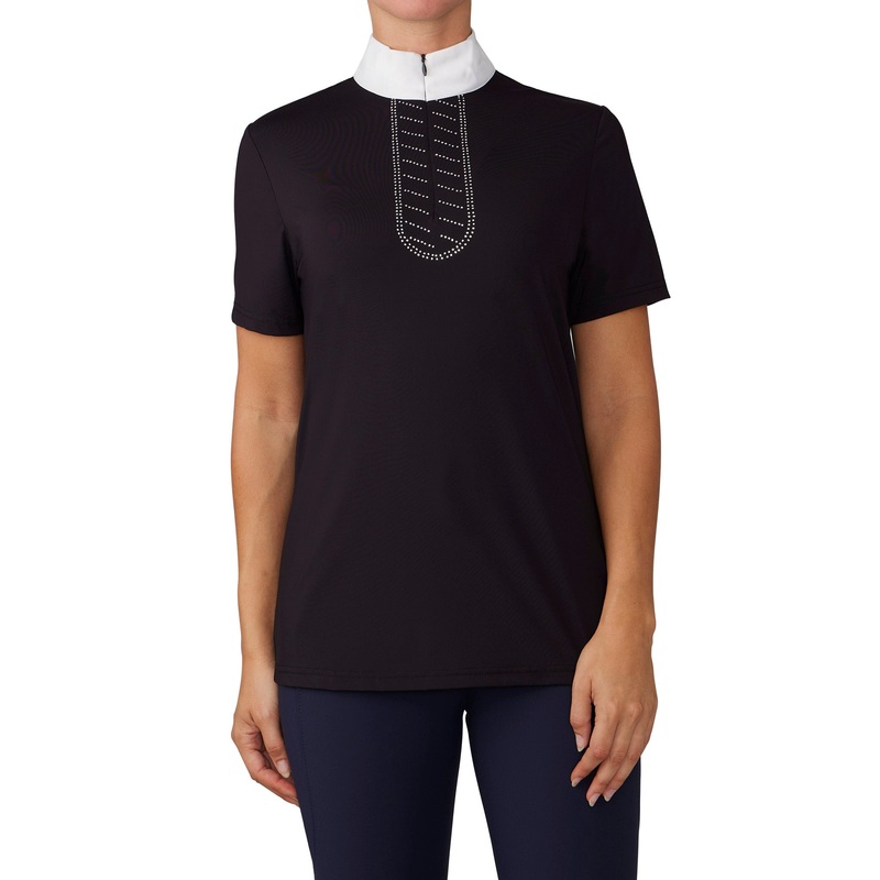 Women’s Glamour Show Shirt Short Sleeve – Black