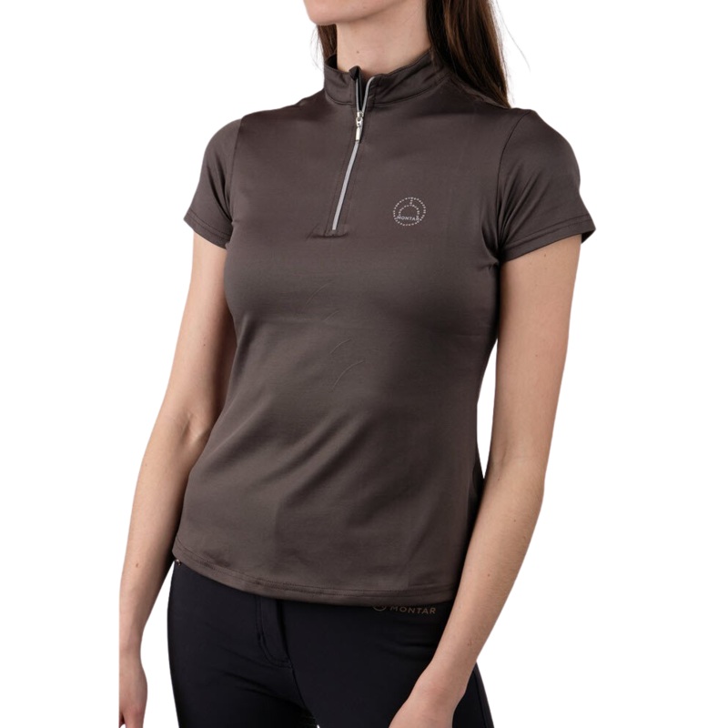 Montar Everly Mon-Tech Polo Crystal Shirt, Grey